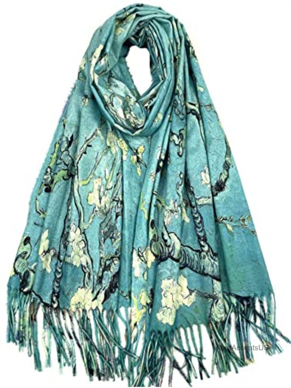 Reversible Double Sided Art Print Large Pashmina Scarf Shawl Wrap Polyester